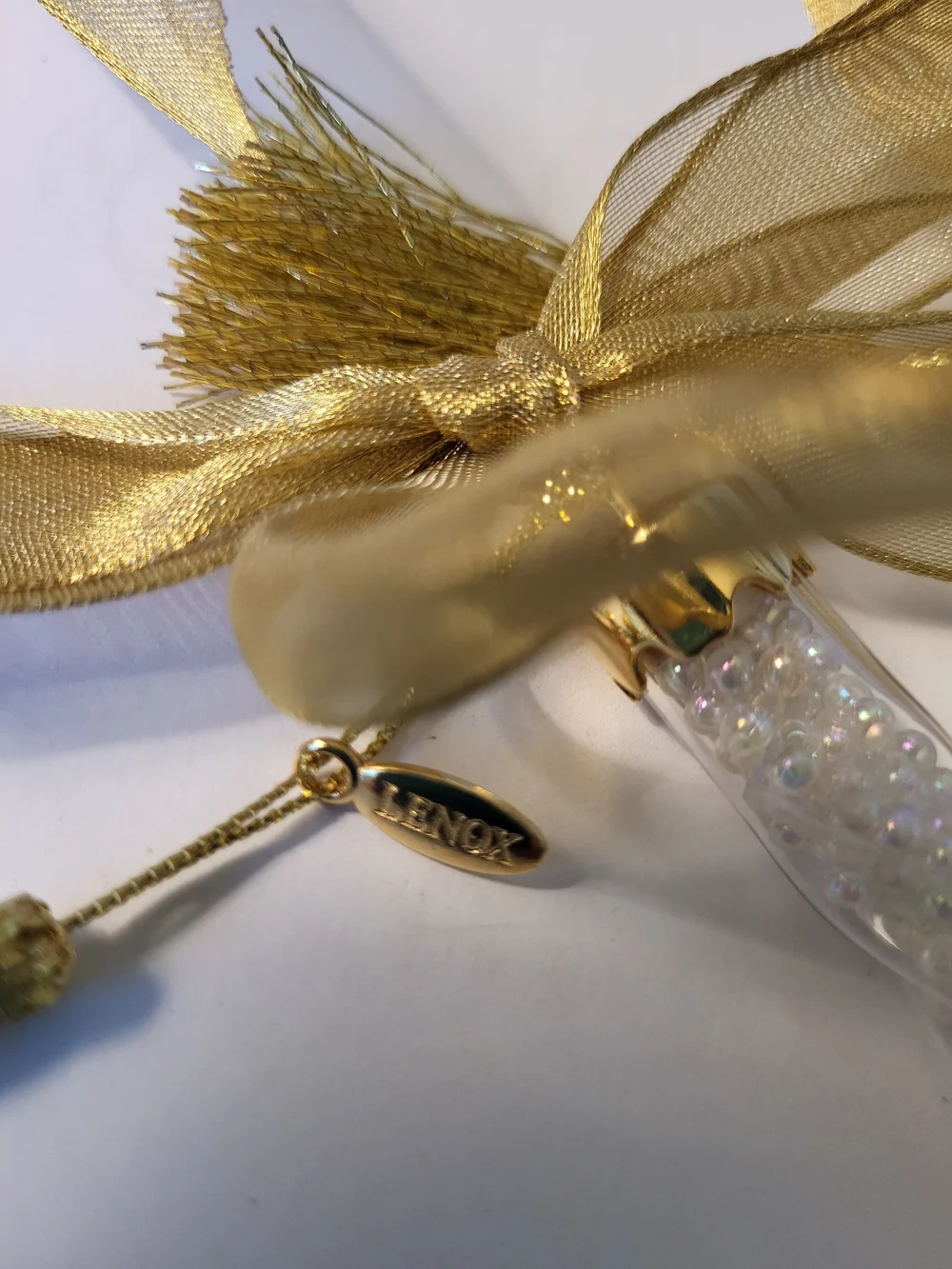 Lenox Jubilee Icicle Ornaments with Gold Ribbon Set/3 5